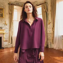 SH BR - Blusa Brasilera tres botones Burdeo