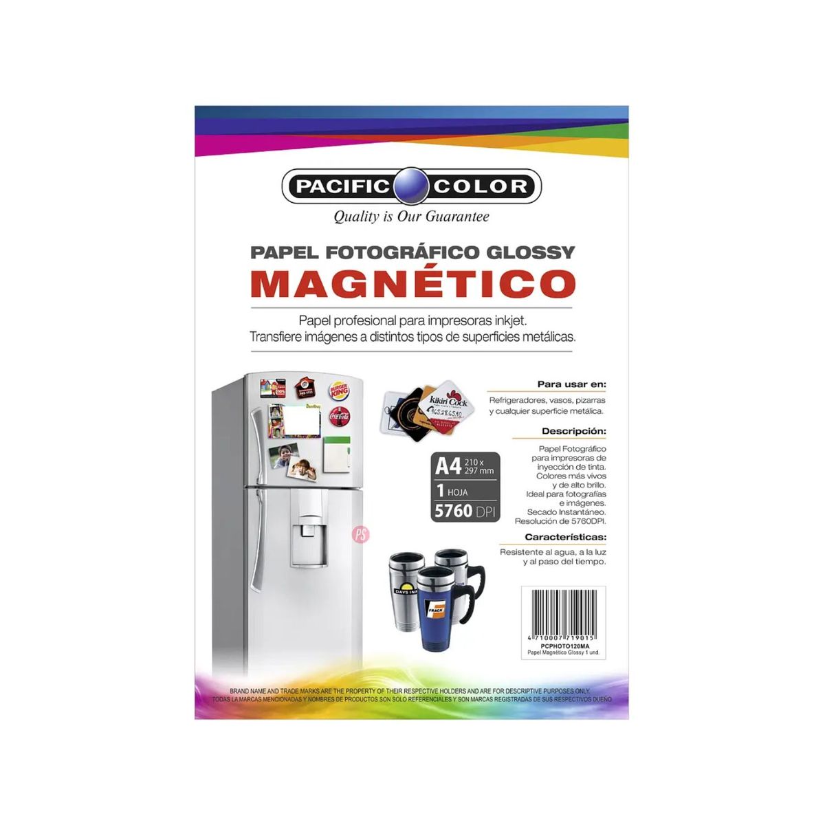PACIFIC COLOR - Hoja Papel Fotográfico Magnético A4 - Ps