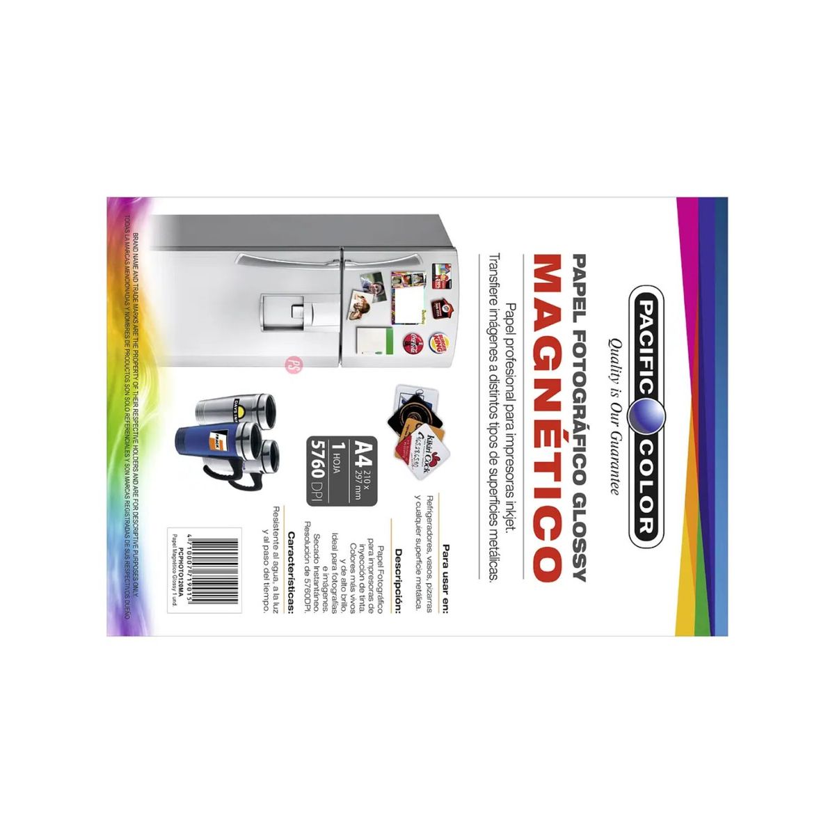 PACIFIC COLOR - Hoja Papel Fotográfico Magnético A4 - Ps