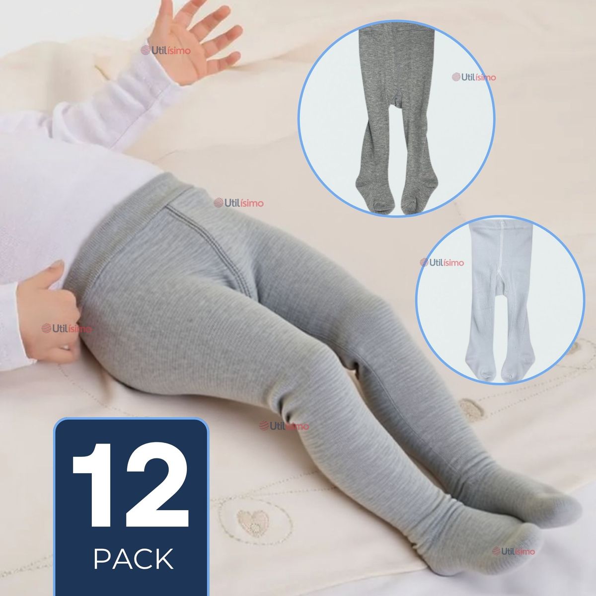 UTILISIMO - Pack 12 Pantys Primera Capa Unicolor Surtidos Ballerina Bebé