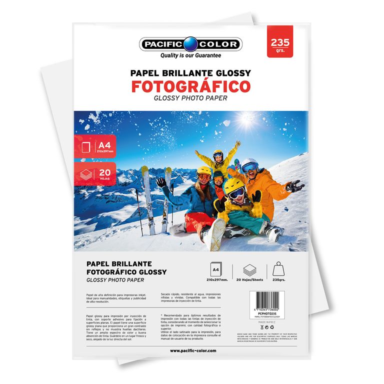 20 Hojas Papel Fotografico Glossy 235grs - Ps