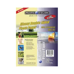 PACIFIC COLOR - 50 Hojas Papel Fotográfico Doble Faz Glossy 130grs A4 - Ps