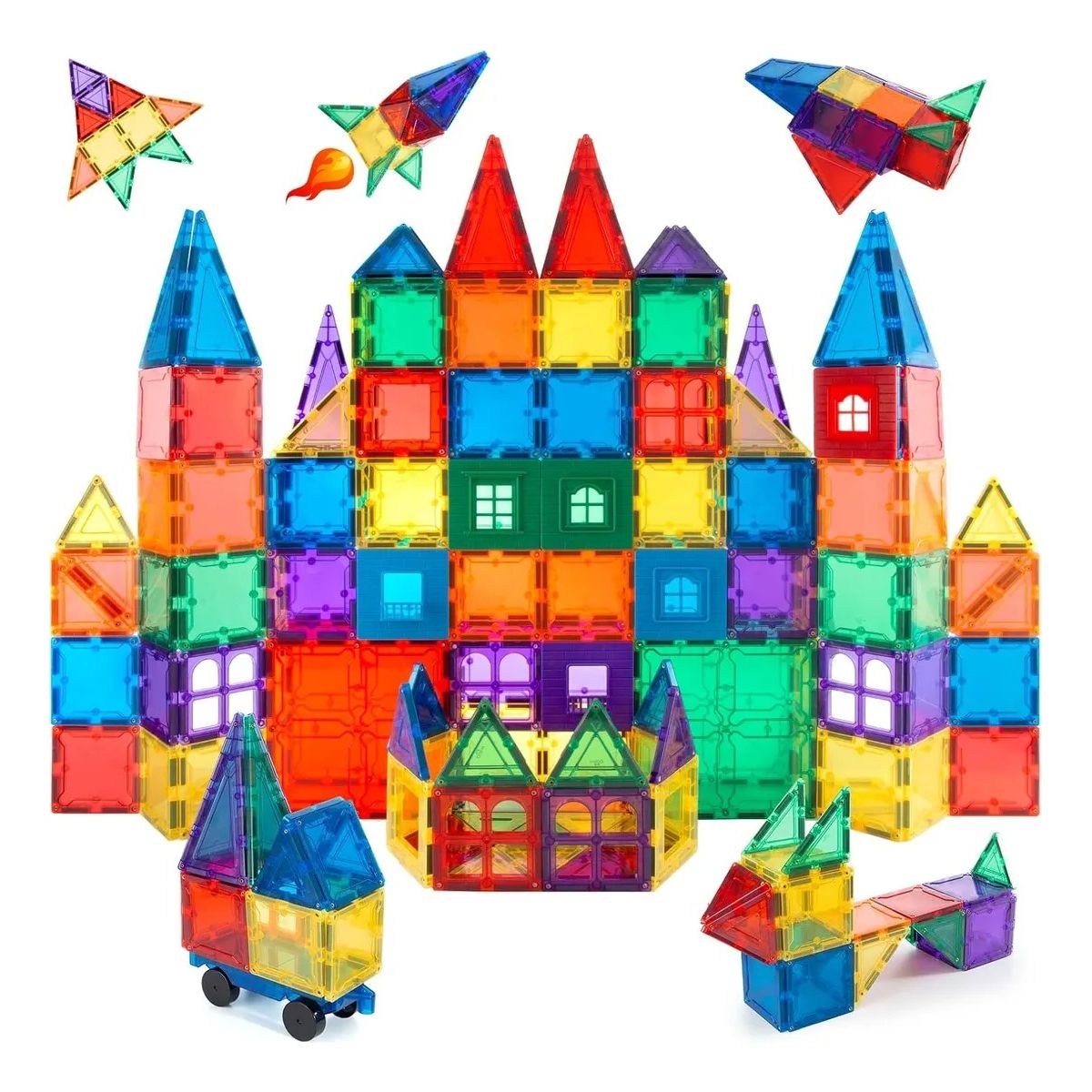 EVERSO - Juego De Bloques De Construcción Magnéticos 3d 60 Piezas 60