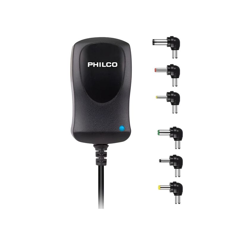 PHILCO - Eliminador De Pilas 1200mAh 6 Puntas Diferentes Negro Philco
