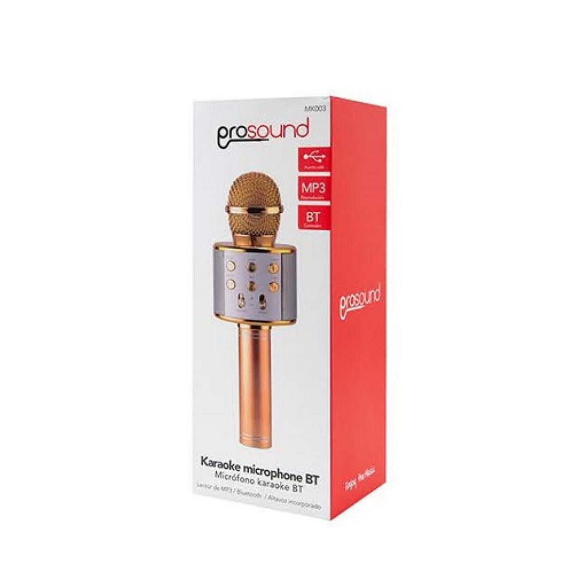 PROSOUND - Microfono Karaoke Parlante Bluetooth Dorado Prosound