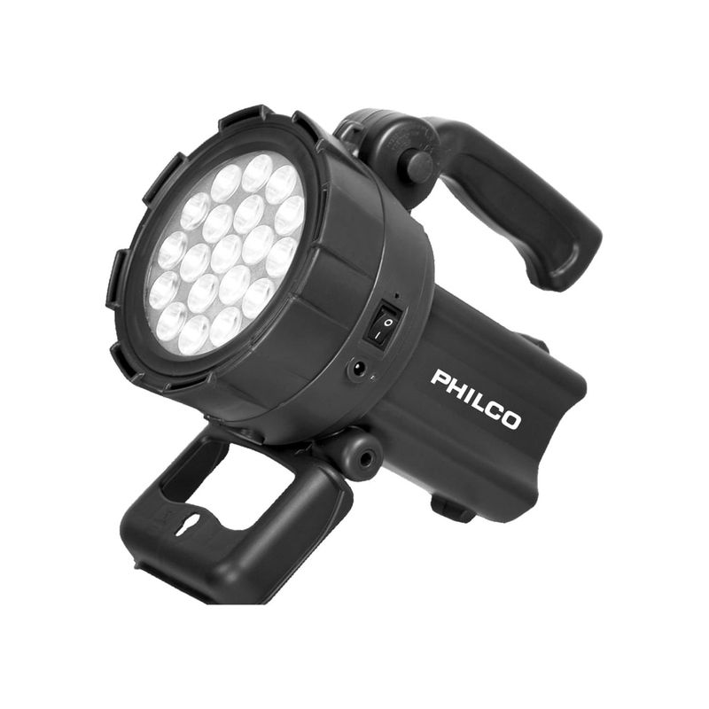 PHILCO - Linterna Foco Recargable 19LED Alto Brillo Negro Philco