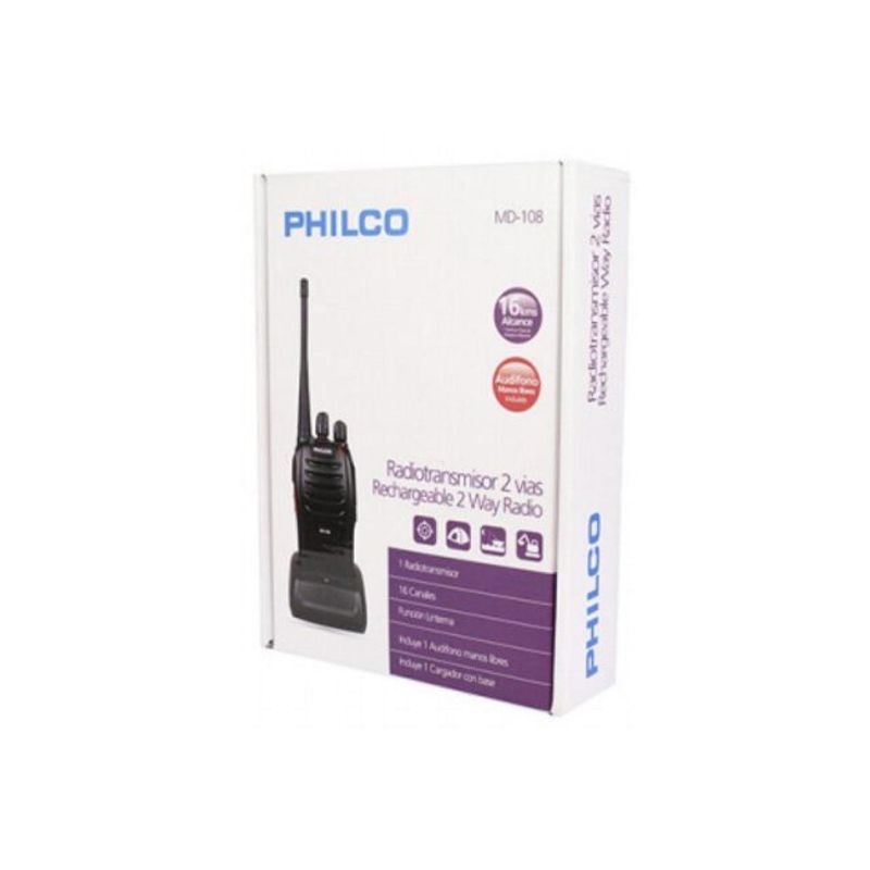 PHILCO - Radio Transmisor Walkie Talkie UHF VHF 16 Canales Philco