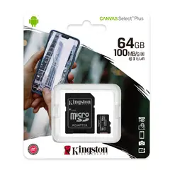 KINGSTON - Tarjeta De Memoria Micro Sd 64Gb 100Mbs