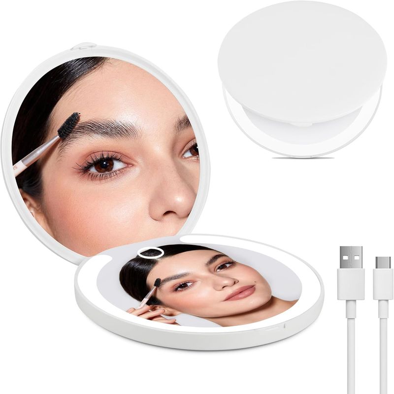 GENERICO - Espejo De Maquillaje Con Aumento Led 2x Cosmético Portátil
