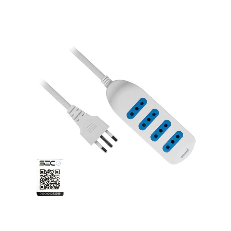 PHILCO - Alargador Extension 4 Entradas 1.5Mts Blanco Philco