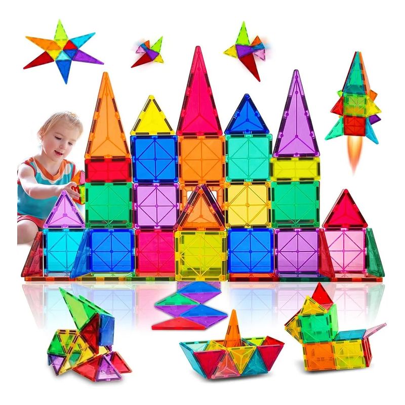 GENERICO - Juego De Bloques De Construcción Magnéticos 3d 60 Piezas 60