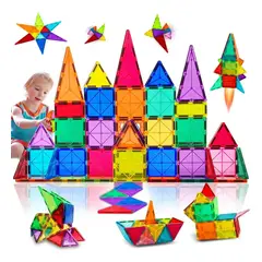 EVERSO - Juego De Bloques De Construcción Magnéticos 3d 60 Piezas 60