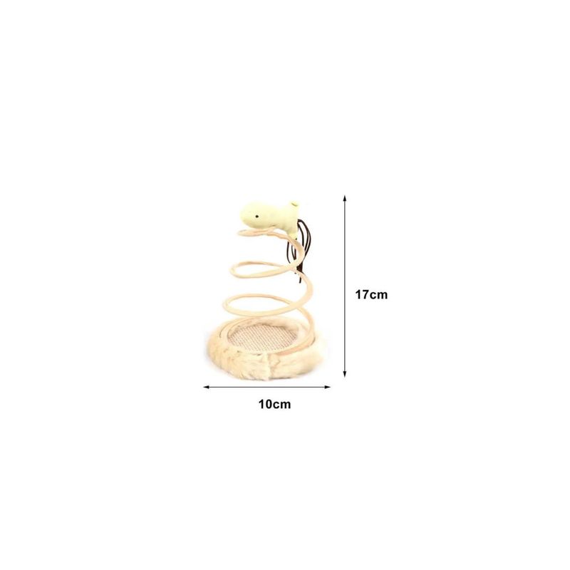 GENERICO - JUGUETE PARA GATOS SOPORTE ESPIRAL CON RATÓN 10X17CM