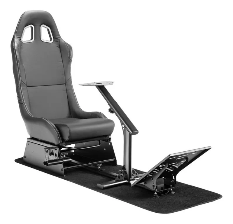 METEX Simulador Gamer Cockpit Negro Volante Thrustmaster