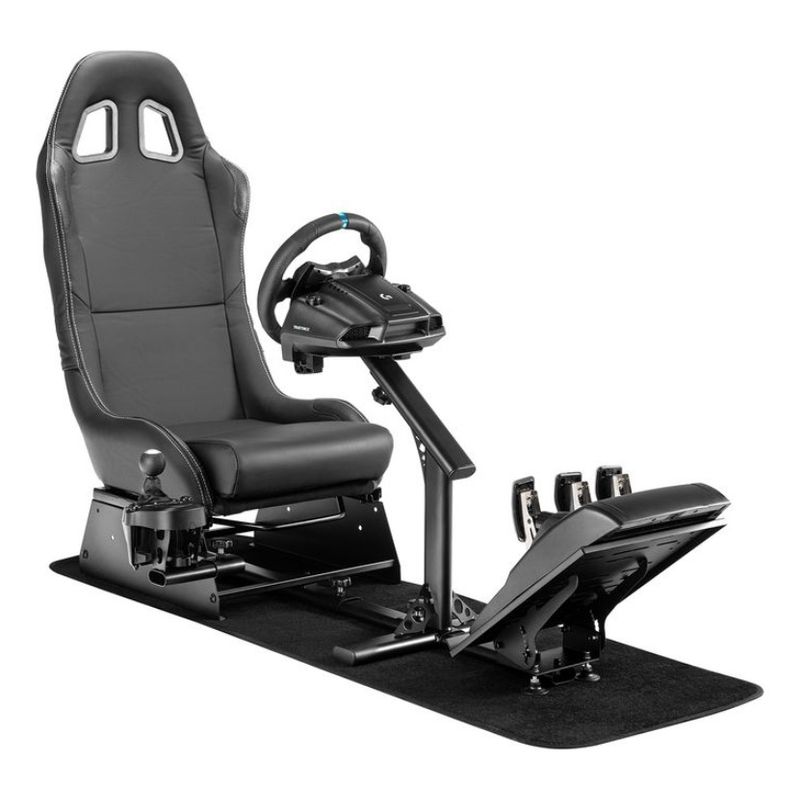 METEX - Simulador Gamer Cockpit Negro Volante Thrustmaster