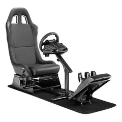 METEX - Simulador Gamer Cockpit Negro Volante Thrustmaster