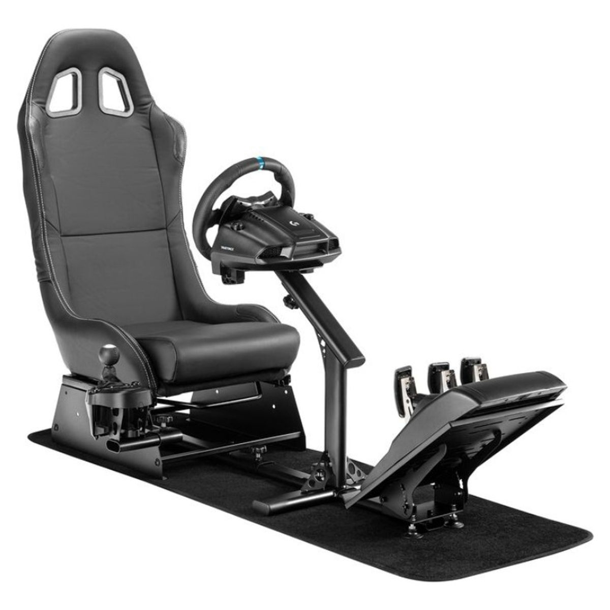 METEX - Simulador Gamer Cockpit Negro Volante Thrustmaster