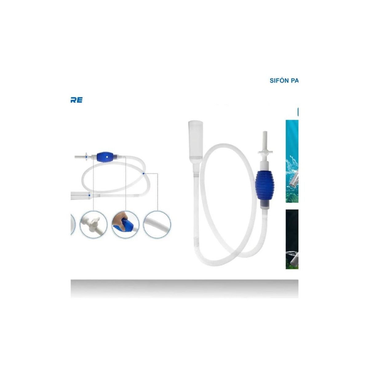 GENERICO - SIFÓN PARA ACUARIO AZUL