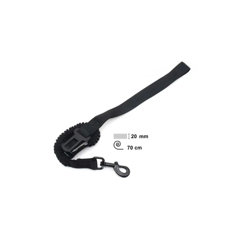 GENERICO - CORREA DE PERRO ELÁSTICA + CINTURÓN DE SEGURIDAD 20MMX70CM
