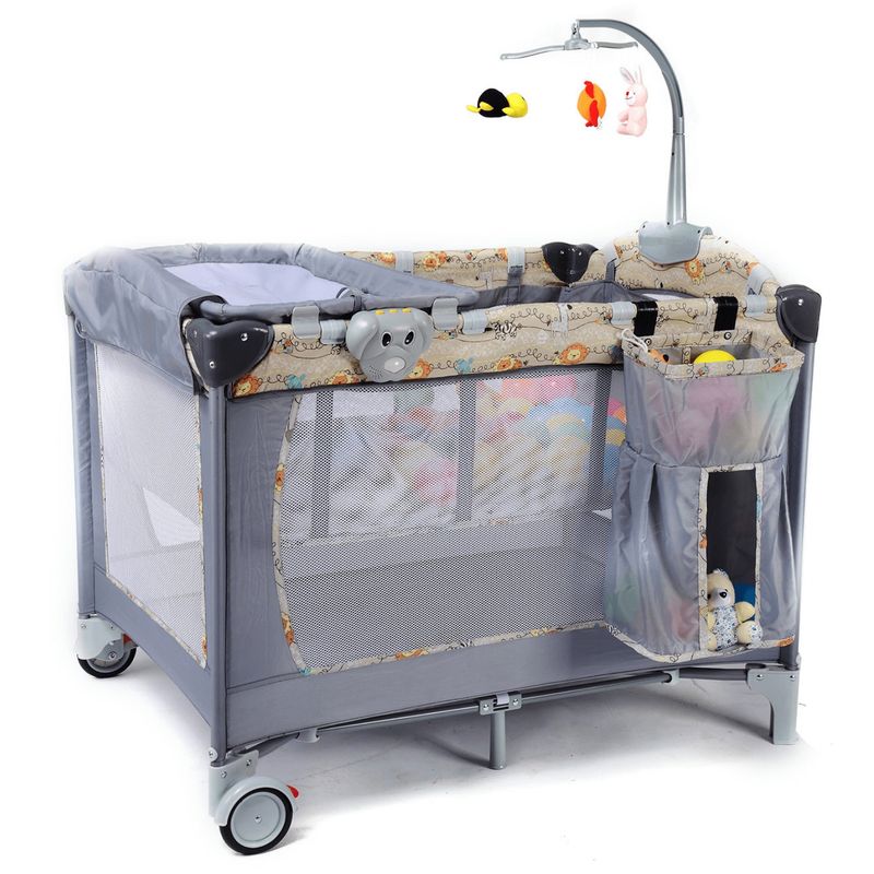 TATEE - Cuna Bebé plegable multifunción 100×70×75CM gris