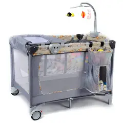 TATEE - Cuna Bebé plegable multifunción 100×70×75CM gris