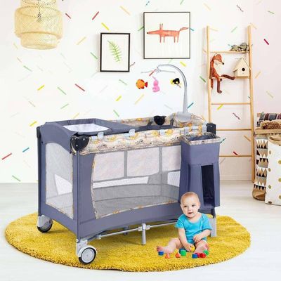 Imagen 2 del producto Cuna Bebé plegable multifunción 100×70×75CM gris