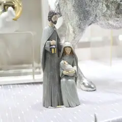 TATEE - Decorar Resina Virgen sosteniendo al niño Jesús gris