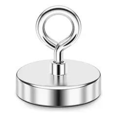 KUANGYE - Fuerte Imán Con Gancho 60 Mm 130 Kg Salvamento Recupe