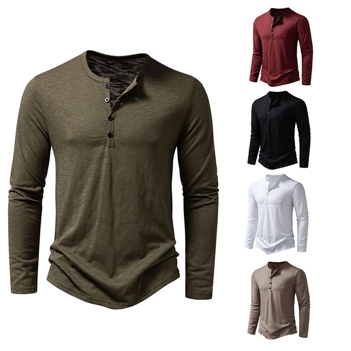 EDWINAYY - Camisa Elegante Casual De Manga Largas Para Hombre