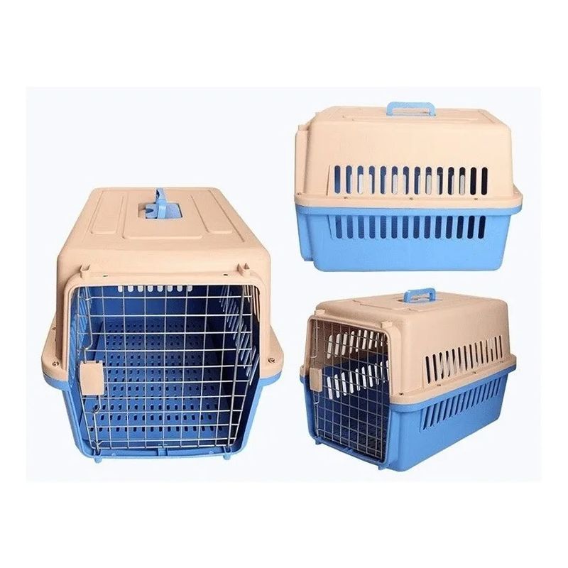 GENERICO - Jaula Transportador Perros Gatos 56x36x36 Cm Viaje Seguridad