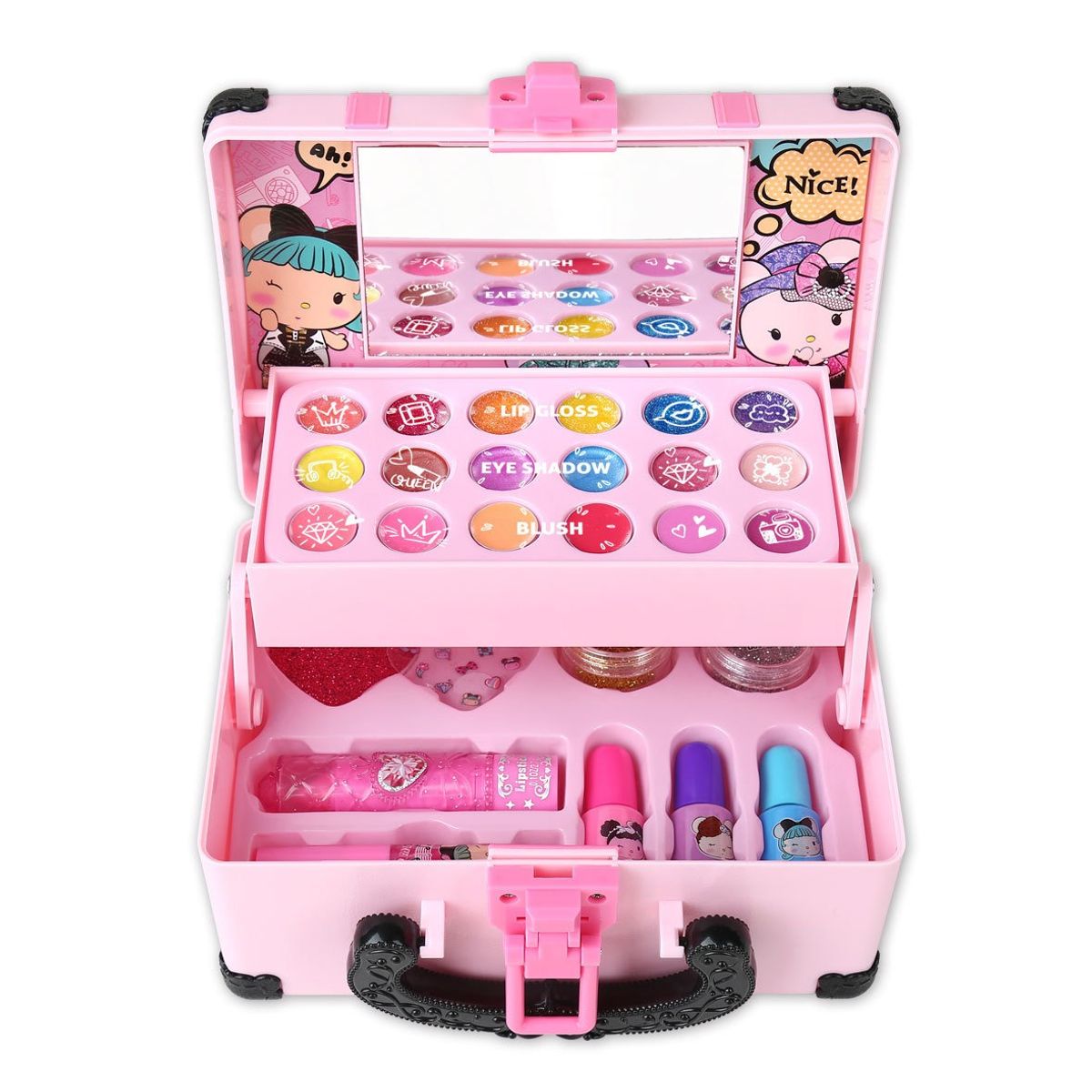 KUANGYE - Kit De Maquillaje Para Niños Lavable Moda Conjunto 32 Pzs