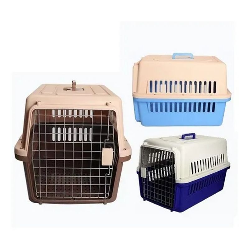 GENERICO - Jaula Transportador Perros Gatos 56x36x36 Cm Viaje Seguridad