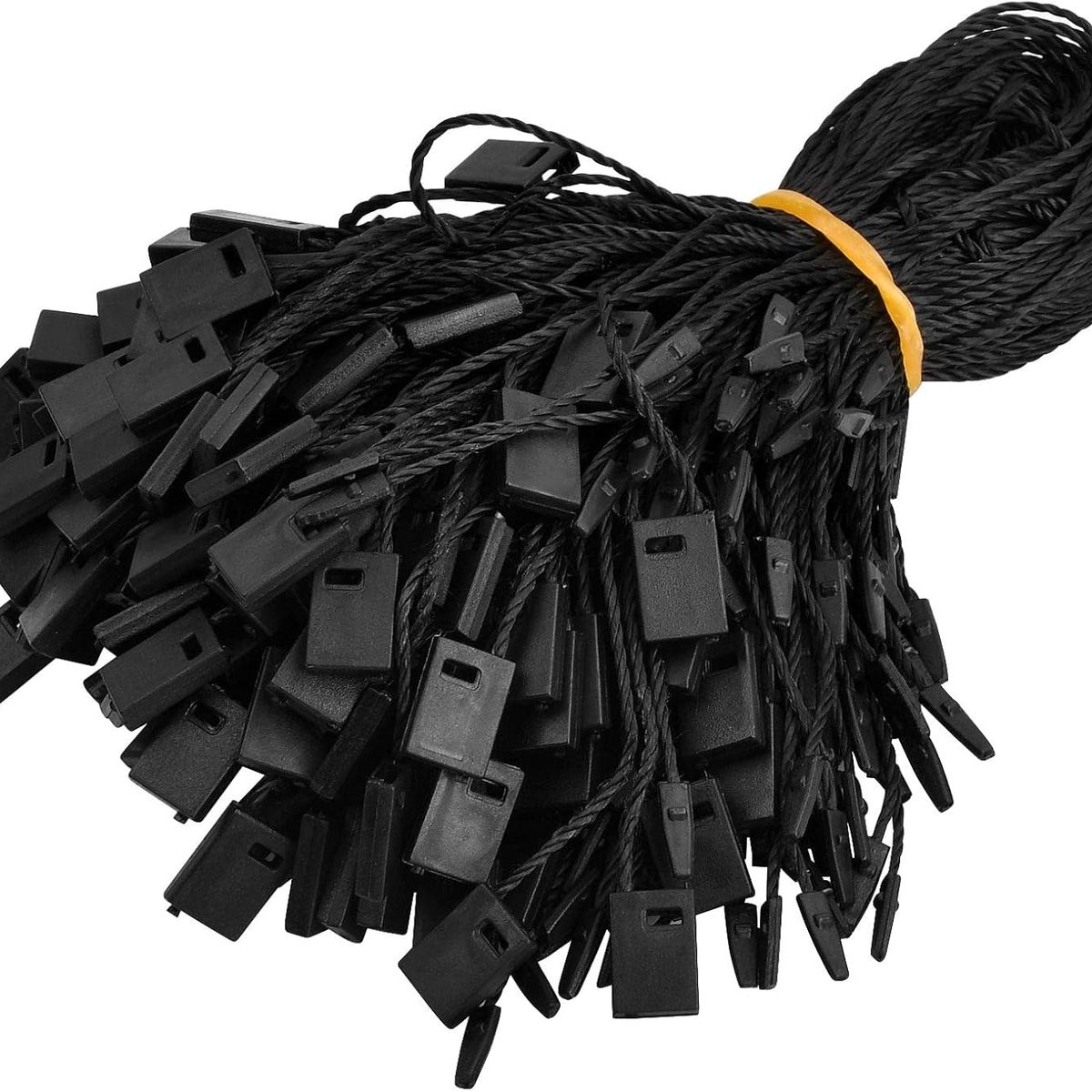 KUANGYE - 1000 Pcs Colgante Negro Hilo Etiqueta Papel Ropa Broche 17cm