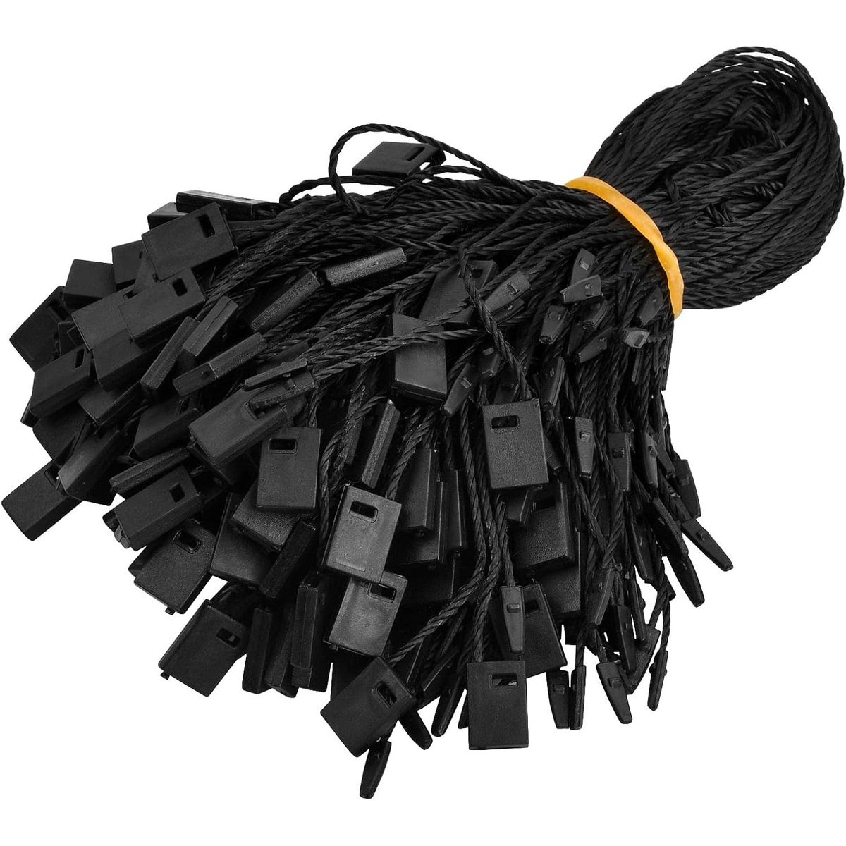 KUANGYE - 1000 Pcs Colgante Negro Hilo Etiqueta Papel Ropa Broche 17cm