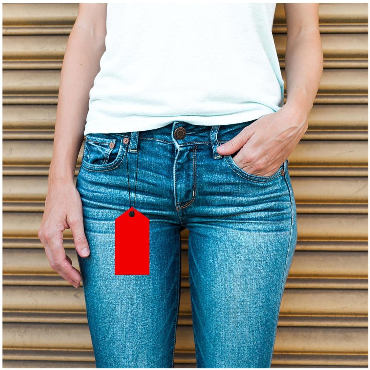 KUANGYE - 1000 Pcs Colgante Negro Hilo Etiqueta Papel Ropa Broche 17cm