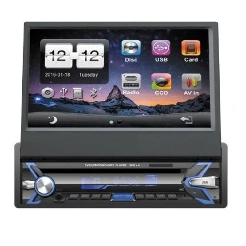 LISM - Radio Auto Motorizada 1 Din Pantalla Hd Tactil Mirror Link