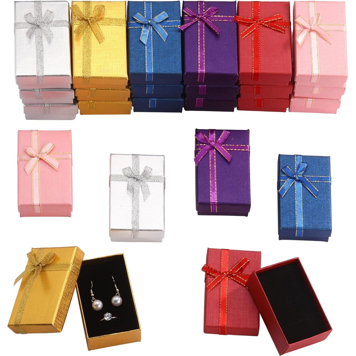 KUANGYE - Pack 48 Cajas Carton Joyas Conjuntos Cadenas 8x5cm Regalo