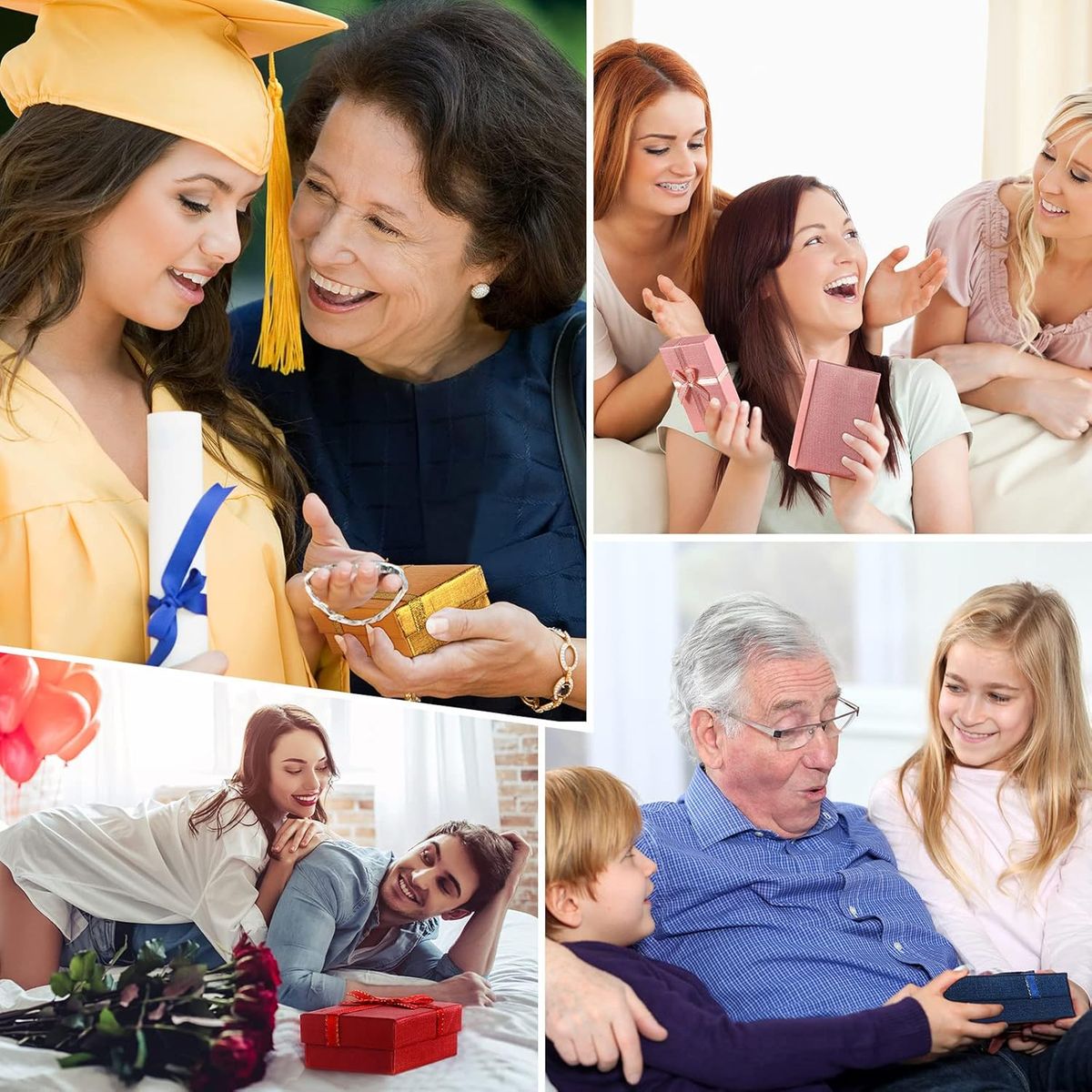 KUANGYE - Pack 48 Cajas Carton Joyas Conjuntos Cadenas 8x5cm Regalo