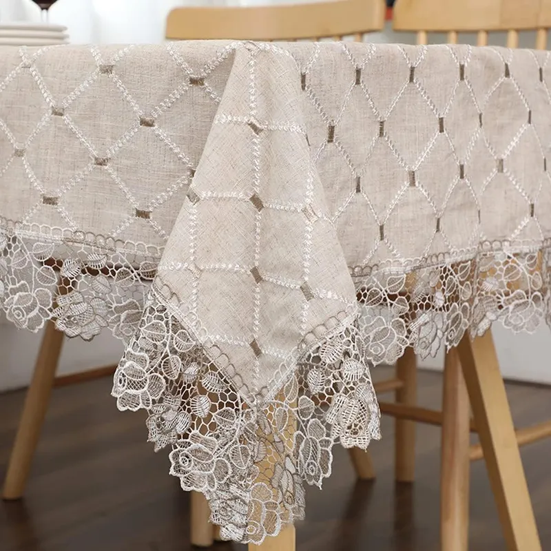 PUREPOWER - Mantel Encaje Cuadros 150x220cm para Bodas y Eventos
