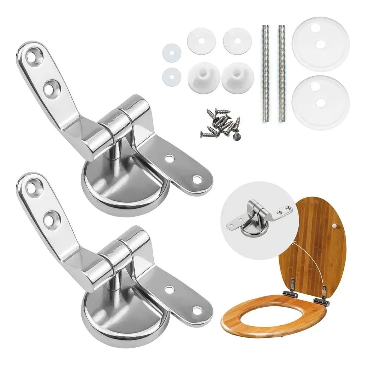 KUANGYE - 2 Pcs Asientos Aleación Aluminio Inodoro Bisagras Para Tapa