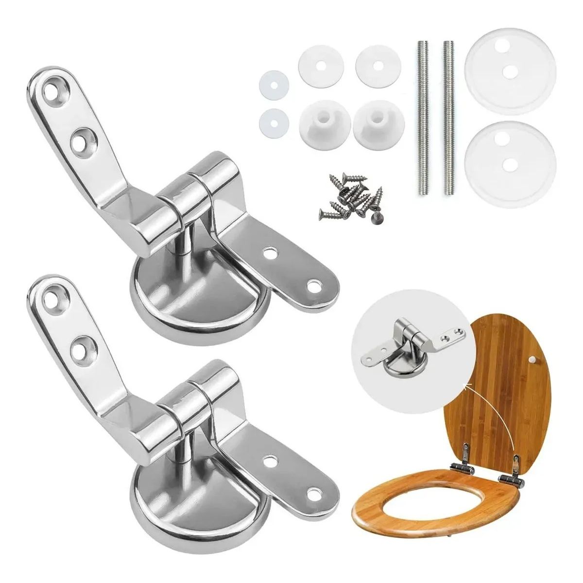 KUANGYE - 2 Pcs Asientos Aleación Aluminio Inodoro Bisagras Para Tapa