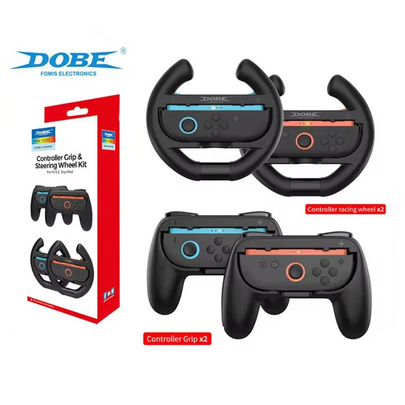 DOBE - Empuñadura del controlador del volante de carreras 4 en1 para Switch 2