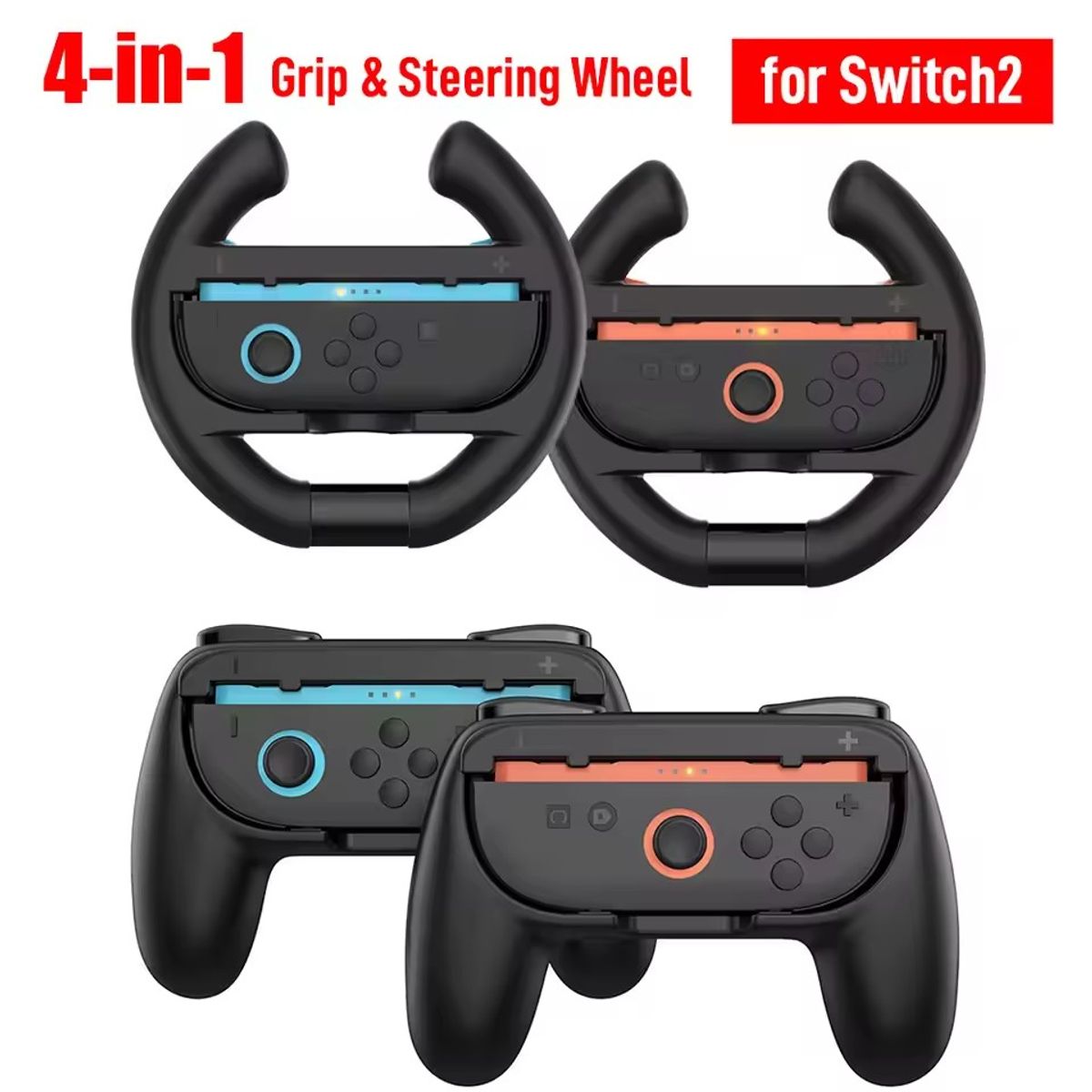 DOBE - Empuñadura Volante Carreras 4 En 1 Para Switch Joy Con Soporte De Mano
