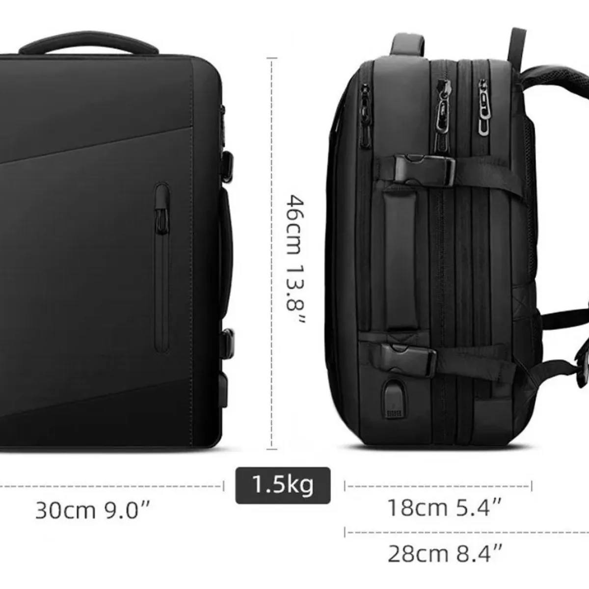 AFVENTURA - Mochila Maleta Impermeable Antirrobo Expansible 35l Usb