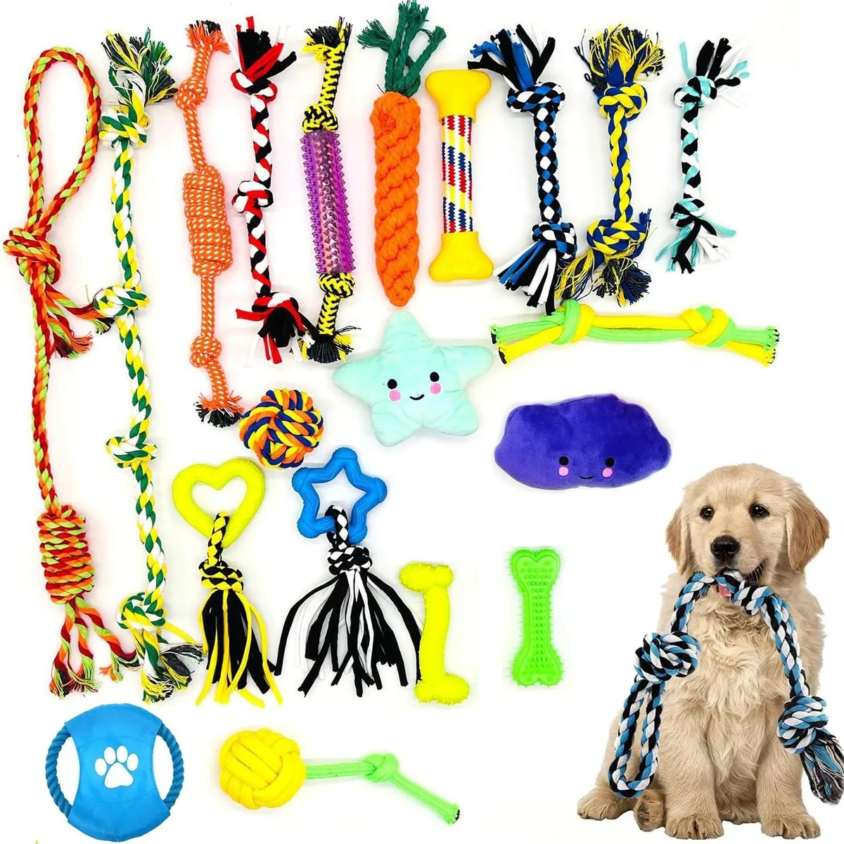 TATEE - Set 20 Juguetes Mascotas Para Perros palito de dentición