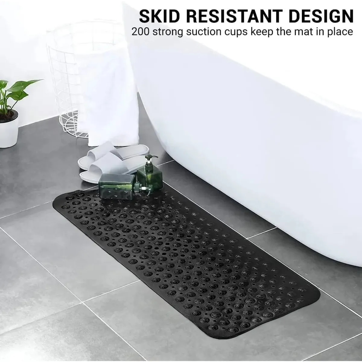 EVERSO - Tapete Pvc Antideslizante Para Baño 40x100cm Negro