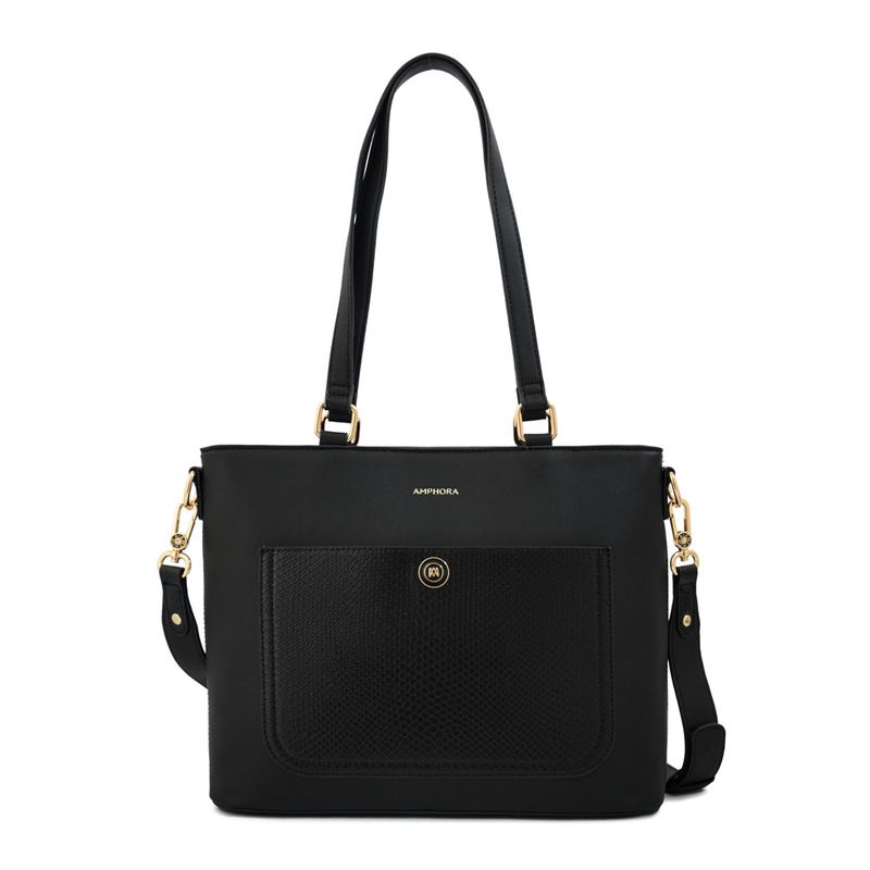 AMPHORA - Cartera dos asas mediana grace Negro especial