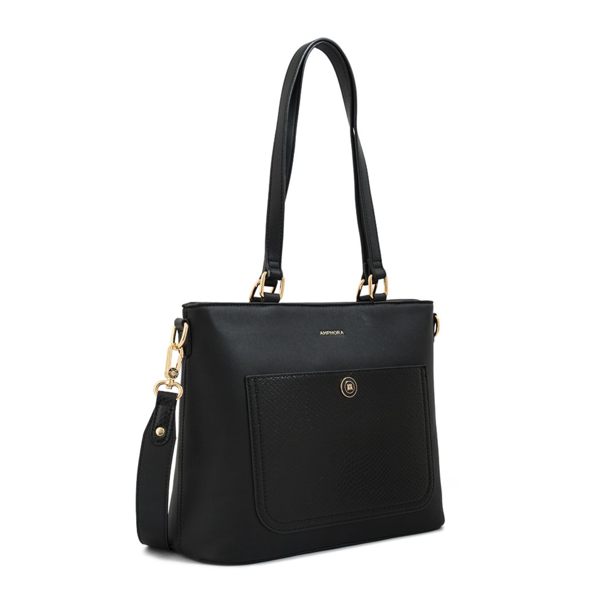 AMPHORA - Cartera tote grace mediana negro especial