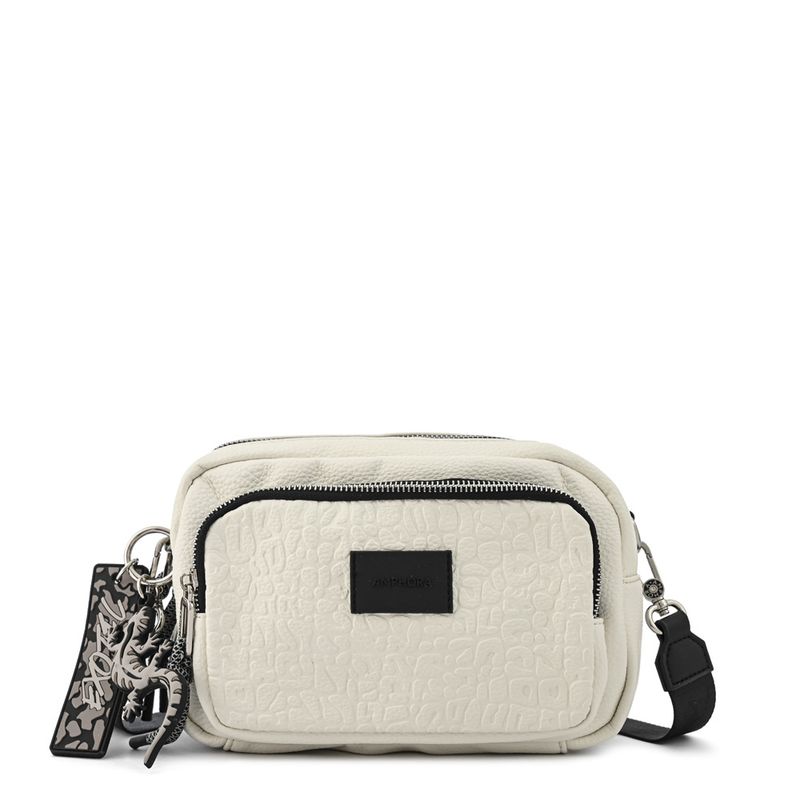 AMPHORA - Cartera bandolera mediana exotic blanco