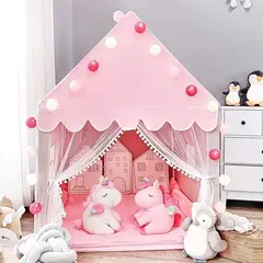 TATEE - Carpa Para Niños Princesa Tienda Infantil Rosa con luz